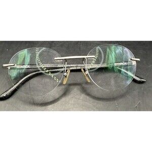 STARCK Rimless Eyeglasses SH2021 0003 Black Arms Italy Made Mens 48-20-145 Frame